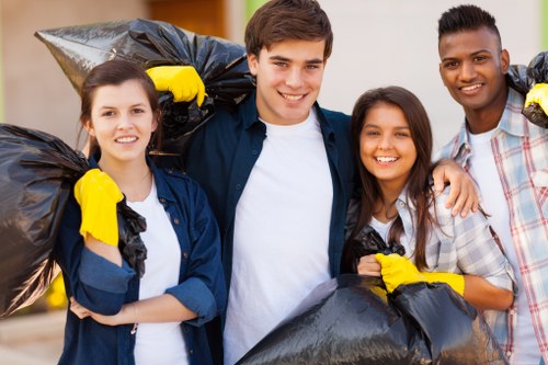 Satisfied homeowners after garage clearance in Stjohnswood